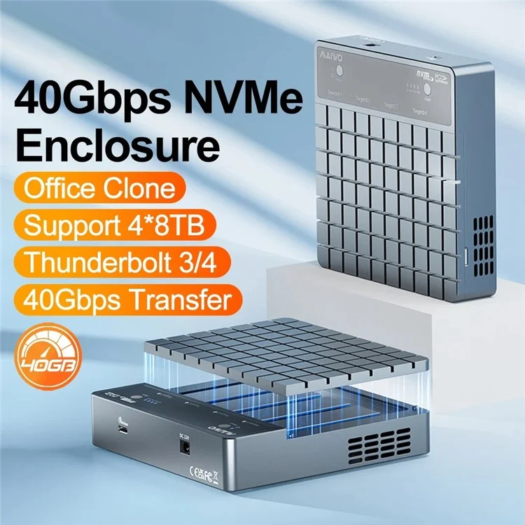 MAIWO K2024P USB 4.0 M.2 Nvme SSD Hard Drive Duplicator 40Gbps Transfer Speed Offline Clone Docking Station - EU Plug