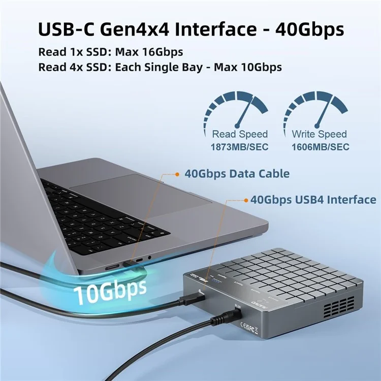 MAIWO K2024P USB 4.0 M.2 Nvme SSD Hard Drive Duplicator 40Gbps Transfer Speed Offline Clone Docking Station - EU Plug