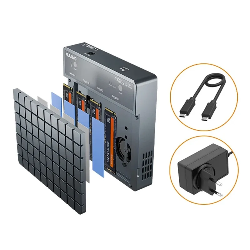 MAIWO K2024P USB 4.0 M.2 NVMe SSD Hard Drive Duplicator 40Gbps Transfer Speed Offline Clone Docking Station - US Plug