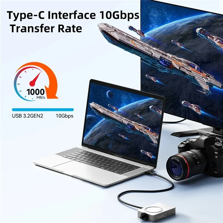 MAIWO K1728P2 M.2 NVME SSD External Enclosure Portable Type C 10Gbps PTZ Camera Hard Drive Case