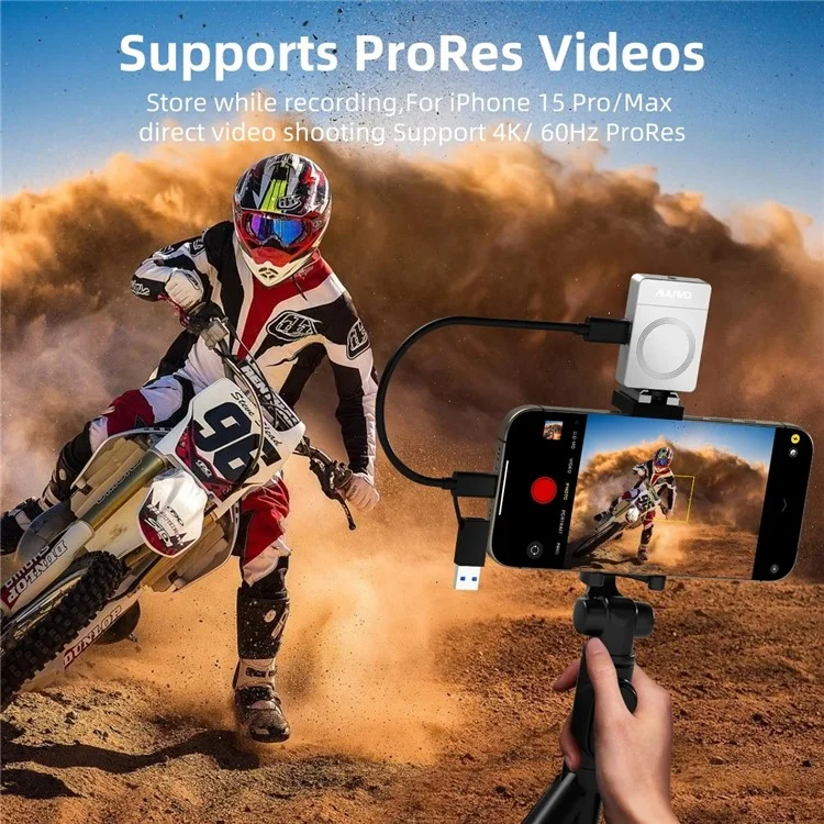 MAIWO K1728P2 M.2 NVME SSD External Enclosure Portable Type C 10Gbps PTZ Camera Hard Drive Case