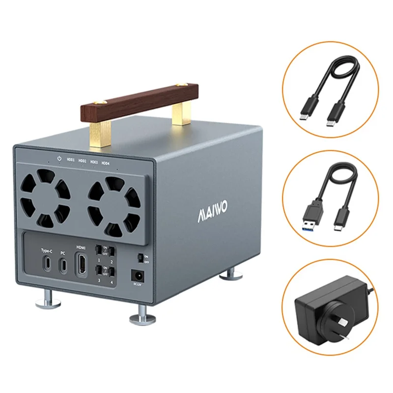 MAIWO K35294A 4 Bay SATA to Type C Hard Drive Docking Station 10Gbps External HDD Docking Station 3.5 inch SSD Support - EU Plug