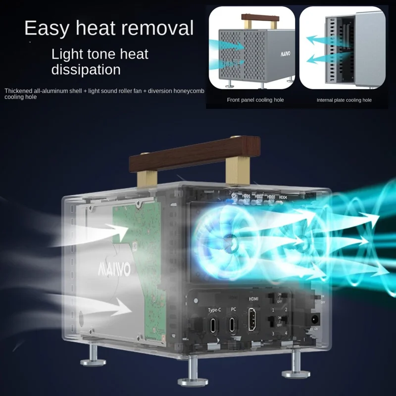 MAIWO K35294A 4 Bay SATA to Type C Hard Drive Docking Station 10Gbps External HDD Docking Station 3.5 inch SSD Support - EU Plug