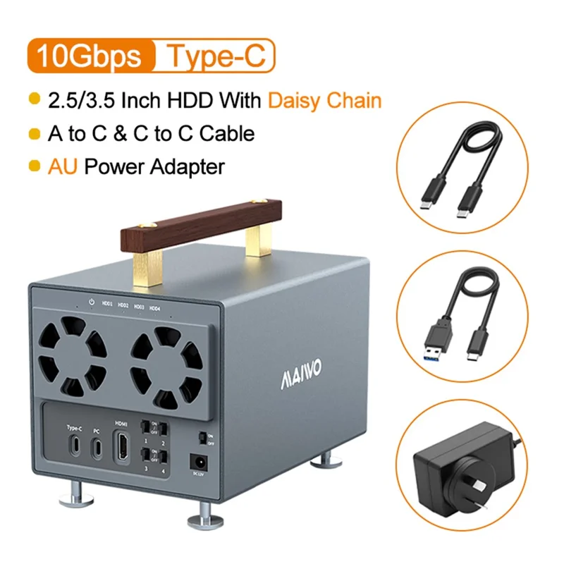 MAIWO K35294A 4 Bay SATA to Type C Hard Drive Docking Station 10Gbps External HDD Docking Station 3.5 inch SSD Support - EU Plug