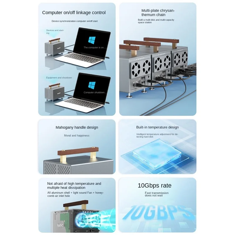 MAIWO K35294A 4 Bay SATA to Type C Hard Drive Docking Station 10Gbps External HDD Docking Station 3.5 inch SSD Support - EU Plug