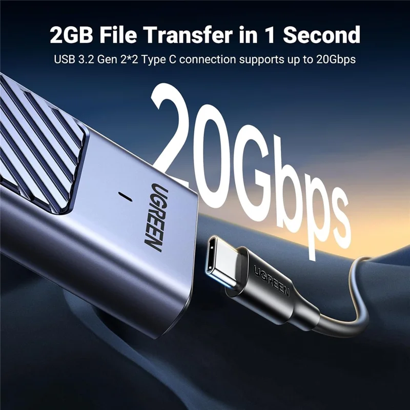UGREEN CM559 لمفتاح M / B+M مفتاح NVMe SATA SSD 20 جيجابت في الثانية USB 3.2 Gen 2x2 علبة SSD M.2 NVMe SATA