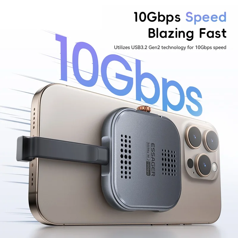 ESSAGER Aluminum Alloy Gen2 10Gbps Magnetic Hard Drive Enclosure NVME  /  2230  /  M.2 Hard Disk Enclosure