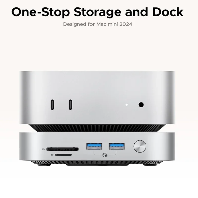 ORICO-M47P سبائك الألومنيوم 7 في 1 MiniLink دوك توسيع محرك الأقراص الصلبة سطح المكتب علبة محرك أقراص M.2 SSD - أبيض / قابس المملكة المتحدة