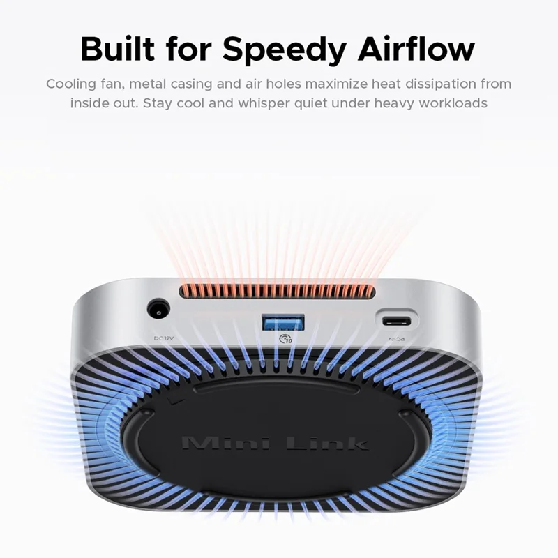 ORICO-M47P سبائك الألومنيوم 7 في 1 MiniLink دوك توسيع محرك الأقراص الصلبة سطح المكتب علبة محرك أقراص M.2 SSD - أبيض / قابس المملكة المتحدة