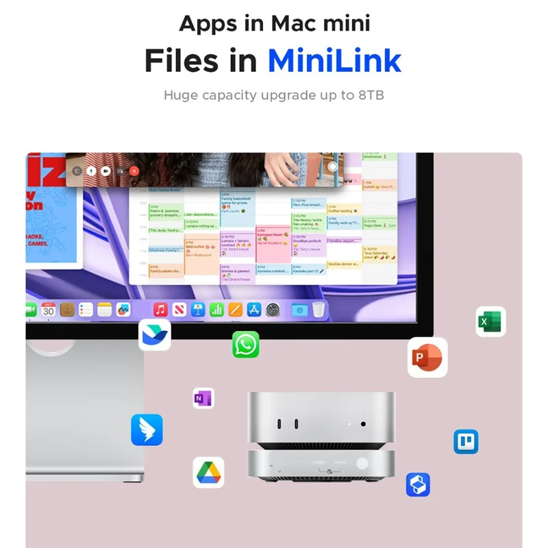 ORICO-M47P سبائك الألومنيوم 7 في 1 MiniLink دوك توسيع محرك الأقراص الصلبة سطح المكتب علبة محرك أقراص M.2 SSD - أبيض / قابس المملكة المتحدة