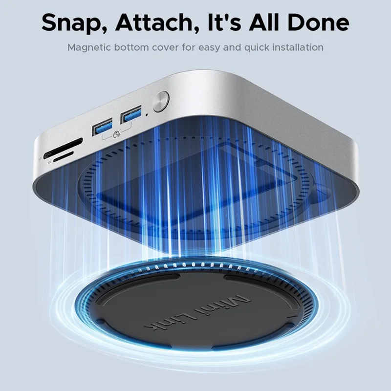 ORICO-M47P سبائك الألومنيوم 7 في 1 MiniLink دوك توسيع محرك الأقراص الصلبة سطح المكتب علبة محرك أقراص M.2 SSD - أبيض / قابس المملكة المتحدة