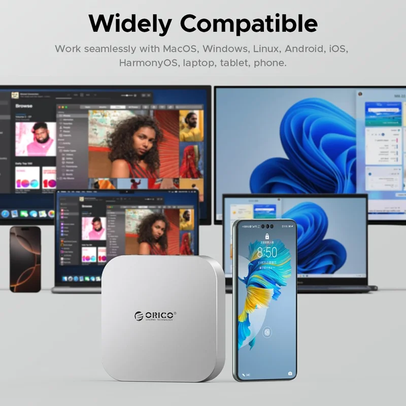 ORICO-M49P 10 Gbps 9 w 1 MiniLink Pulpitowe Rozszerzenie SSD z Wentylacją 360° - Biały / Wtyk UK