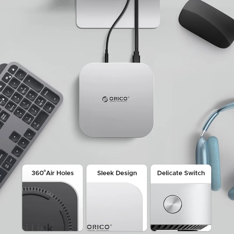 ORICO-M49P 10 Gbps 9 w 1 MiniLink Pulpitowe Rozszerzenie SSD z Wentylacją 360° - Biały / Wtyk UK