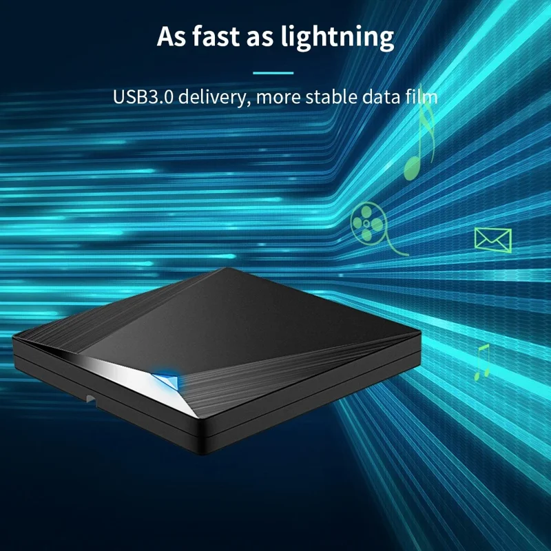21-Y 12.7MM USB 3.0 / Type-C External Blu-ray Drive CD DVD Burner Player for PC / Laptops Support Windows XP / 7 / 8 / 10 MacOS