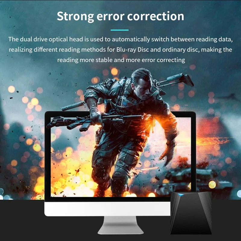 21-Y 12.7MM USB 3.0 / Type-C External Blu-ray Drive CD DVD Burner Player for PC / Laptops Support Windows XP / 7 / 8 / 10 MacOS