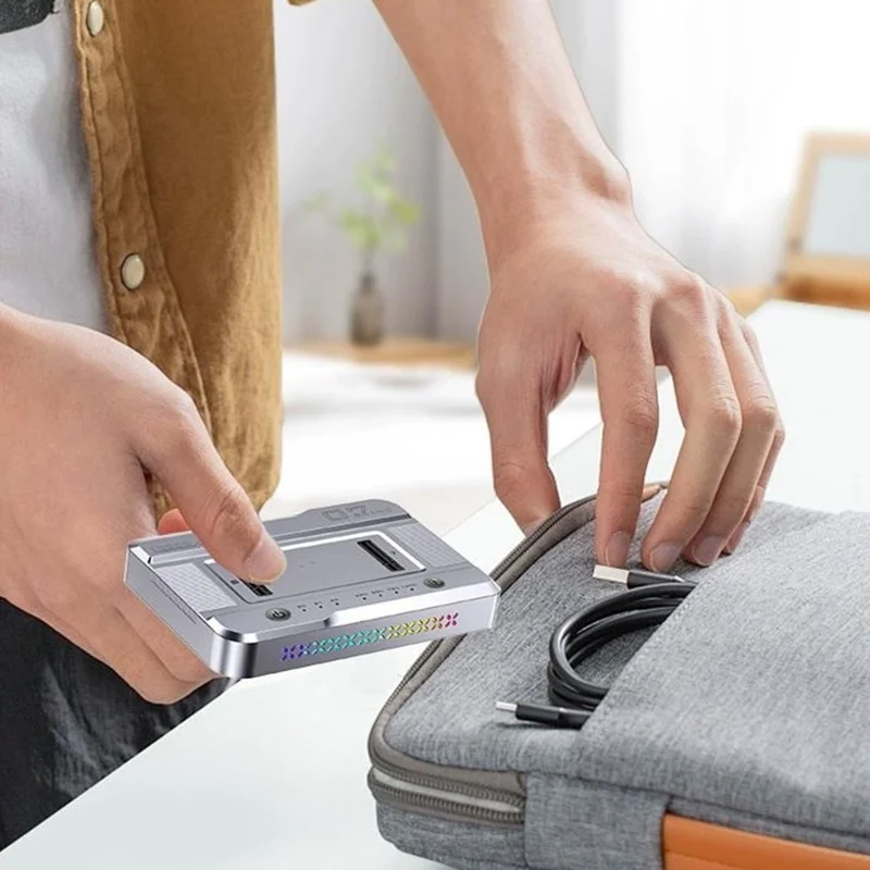 Dual Bay M.2 NVMe / SATA SSD Cloning Dock, Offline One-Key Copy, 5Gbps USB-C 3.2 Hard Drive Enclosure, SATA-to-SATA Clone - Silver