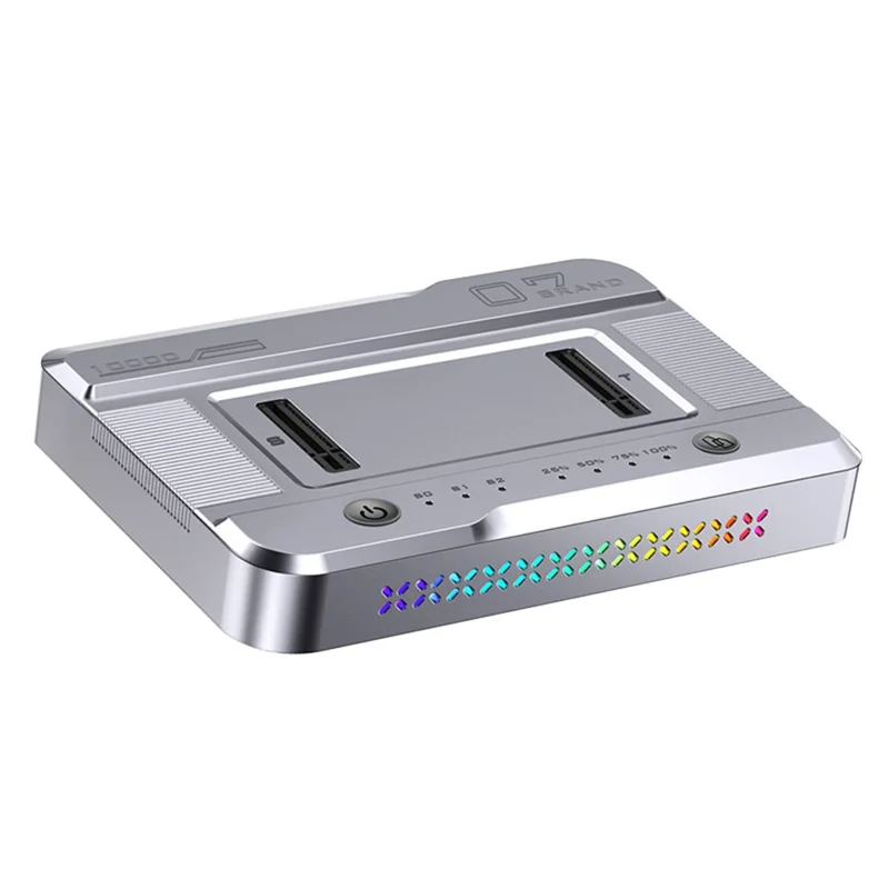 Dual Bay M.2 NVMe / SATA SSD Cloning Dock, Offline One-Key Copy, 5Gbps USB-C 3.2 Hard Drive Enclosure, SATA-to-SATA Clone - Silver