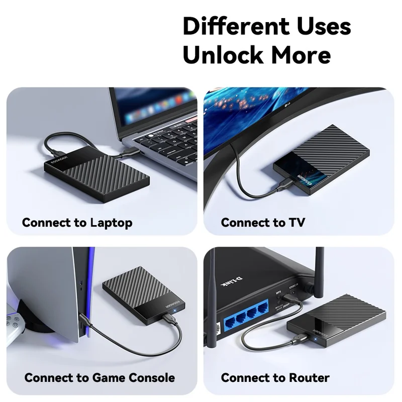 ESSAGER 2.5 Inch SATA 3.0 Hard Drive Enclosure USB 3.0 5Gbps UASP TRIM Hard Disk Case for HDD SSD