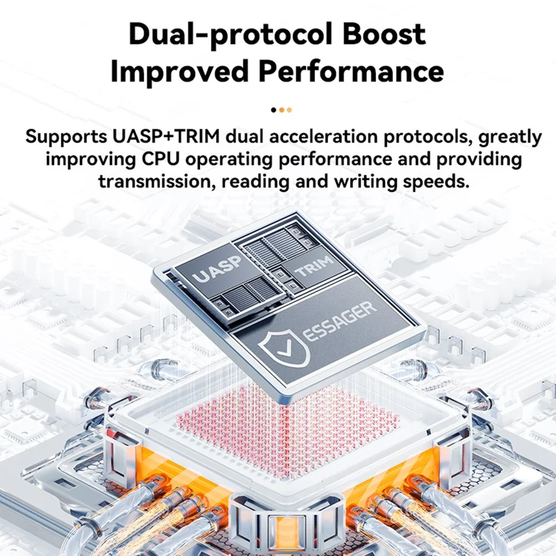 ESSAGER 3.5 Inch SATA 3.0 HDD SSD Enclosure 5Gbps USB 3.0 External Hard Drive Case - US Plug