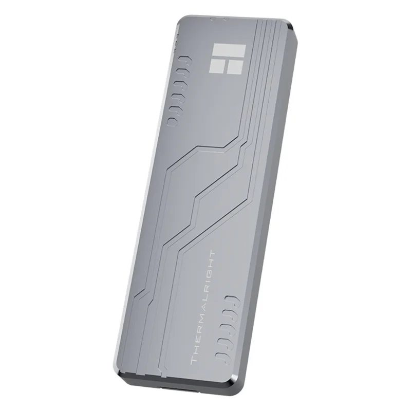 THERMALRIGHT HR-EB109 AC M.2 NVMe SSD-enclosure med USB-A til USB-C kabel USB 3.2 Gen2 10 Gbps Type-C kabel, ydre harddiskkabinet i aluminiumslegering med CNC-bearbejdning – Grå