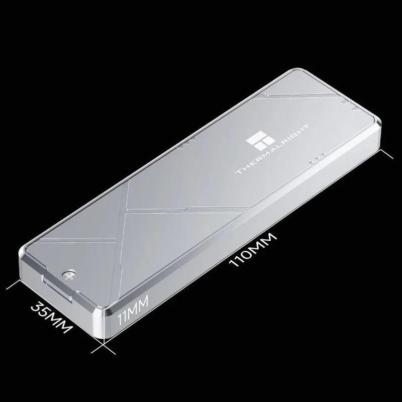THERMALRIGHT HR-EB109 AC M.2 NVMe SSD-enclosure med USB-A til USB-C kabel USB 3.2 Gen2 10 Gbps Type-C kabel, ydre harddiskkabinet i aluminiumslegering med CNC-bearbejdning – Grå