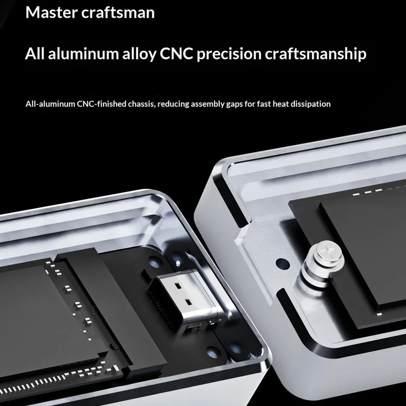 THERMALRIGHT HR-EB109 AC M.2 NVMe SSD-enclosure med USB-A til USB-C kabel USB 3.2 Gen2 10 Gbps Type-C kabel, ydre harddiskkabinet i aluminiumslegering med CNC-bearbejdning – Grå