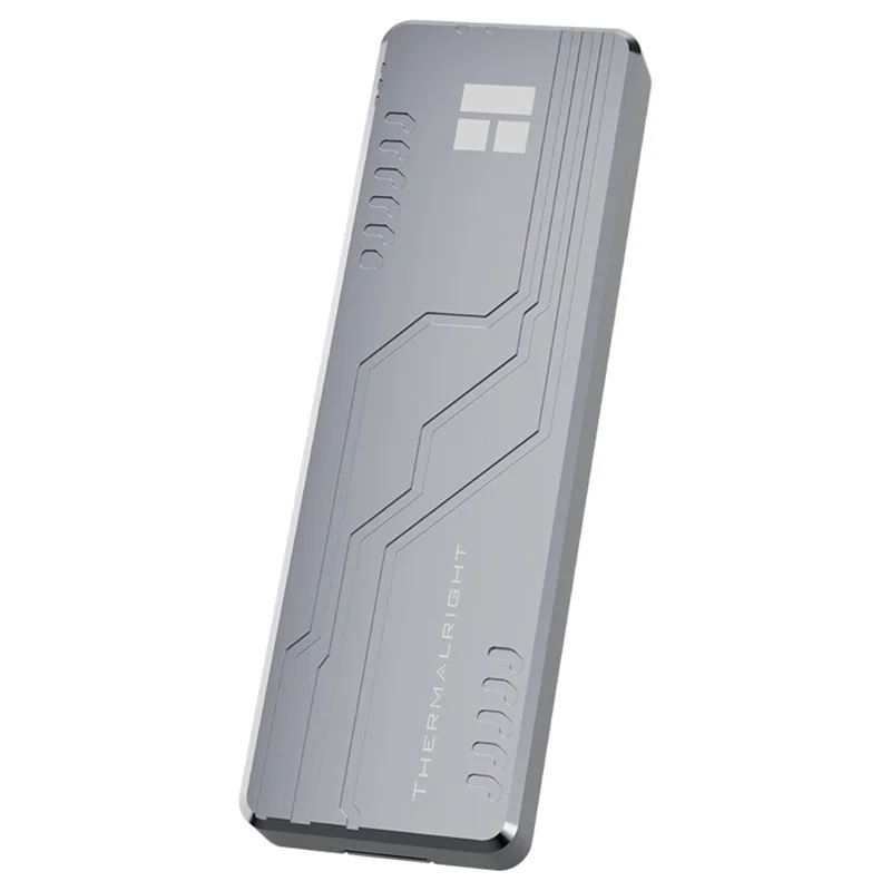 THERMALRIGHT HR-EB109 DUAL C M.2 NVMe SATA SSD Enclosure Type-C Cable USB 3.2 Gen2 10Gbps Aluminum Alloy External Hard Drive Case - Grå