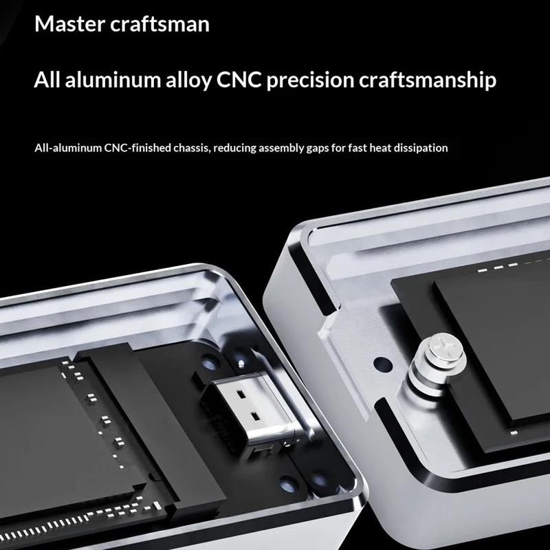 THERMALRIGHT HR-EB109 DUAL C M.2 NVMe SATA SSD Enclosure Type-C Cable USB 3.2 Gen2 10Gbps Aluminum Alloy External Hard Drive Case - Grå