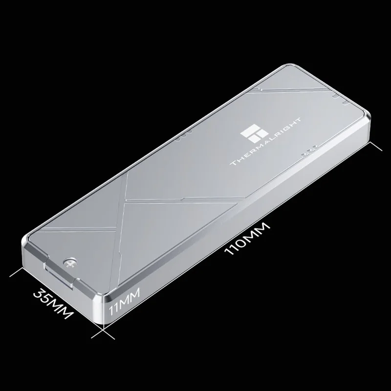 THERMALRIGHT HR-EB109 DUAL C M.2 NVMe SATA SSD Enclosure Type-C Cable USB 3.2 Gen2 10Gbps Aluminum Alloy External Hard Drive Case - Grå
