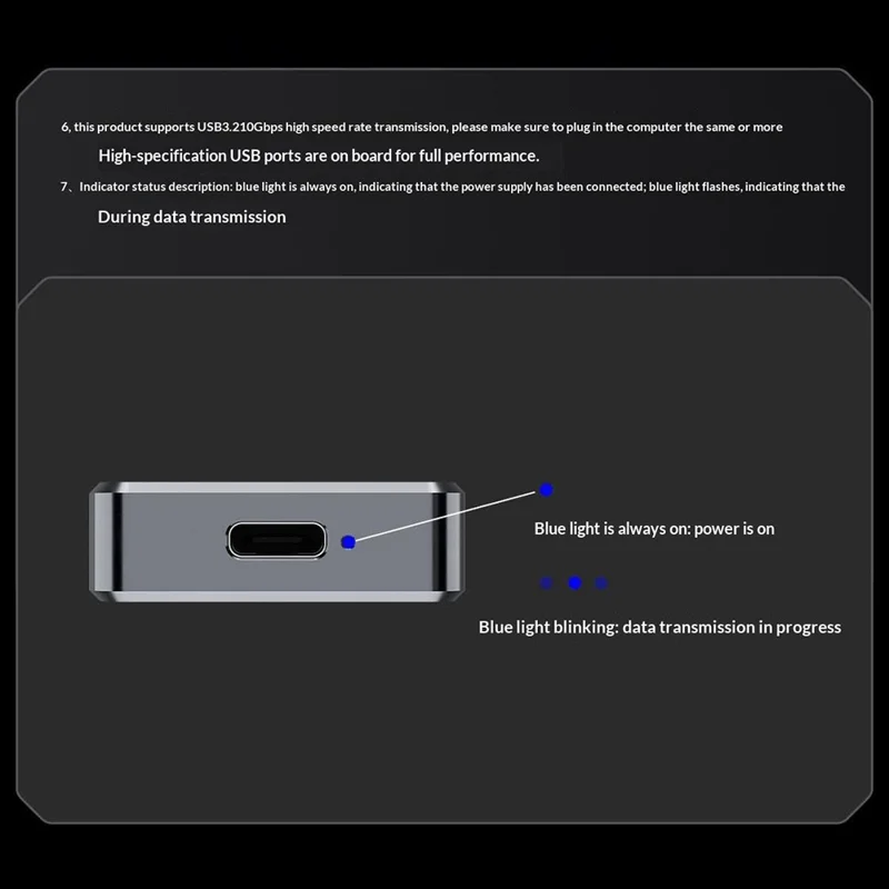 THERMALRIGHT HR-EB109 DUAL C M.2 NVMe SATA SSD Enclosure Type-C Cable USB 3.2 Gen2 10Gbps Aluminum Alloy External Hard Drive Case - Grå