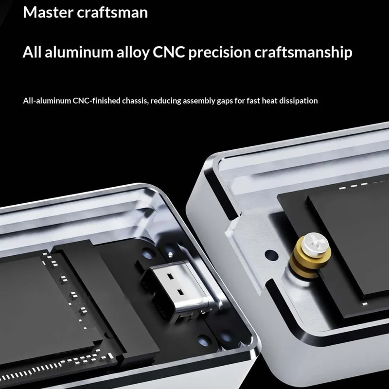 THERMALRIGHT HR-EB105 AC Obudowa M.2 NVMe SSD z kablem USB-A do USB-C, aluminiowa obudowa zewnętrzna USB3.2 Gen2 Typ-C, 10 Gbps, obudowa na dysk twardy - Szary