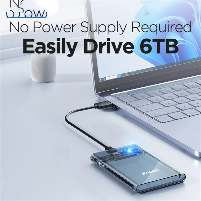 EAGET E16 2,5-calowy przenośny zewnętrzny kadłub dysku twardego USB 3.0 Type-C SATA SSD HDD, obudowa dysku