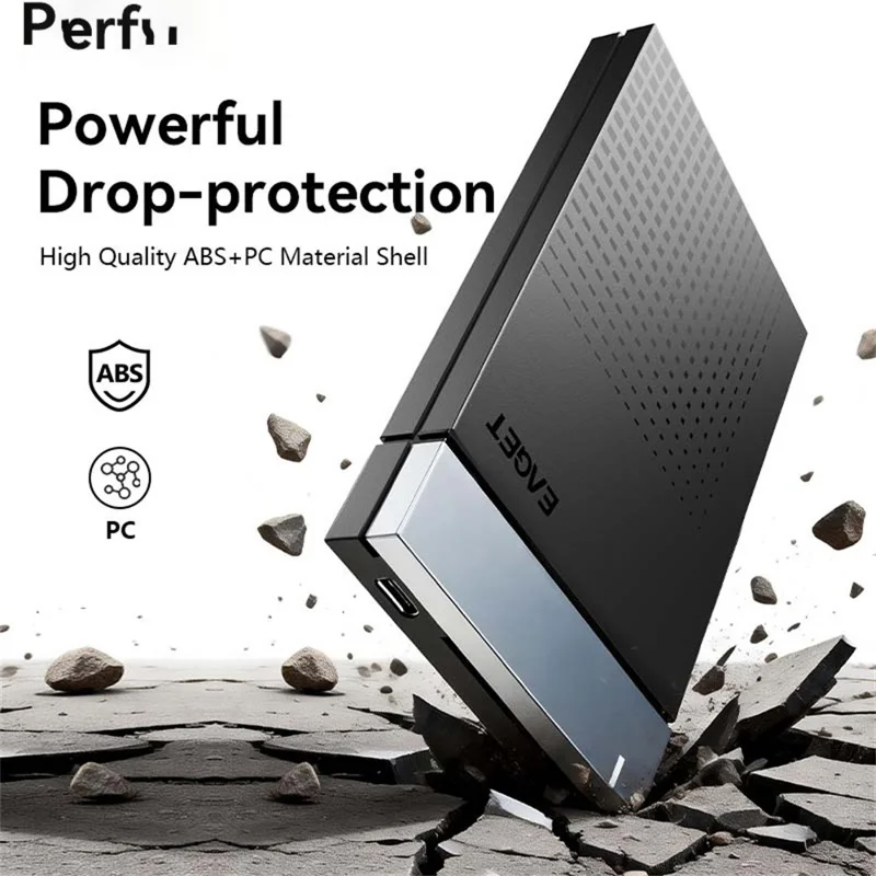 EAGET E51 2.5 Inch External Hard Drive Enclosure Type-C to USB-A Cable Tool-Free 5Gbps SSD & HDD Hard Drive Case - Black