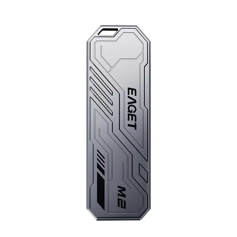 EAGET SE910D M.2 NVMe SATA External Enclosure USB3.2 10Gbps Aluminum Alloy SSD Hard Drive Case for 2230  /  2242  /  2280 - Grey