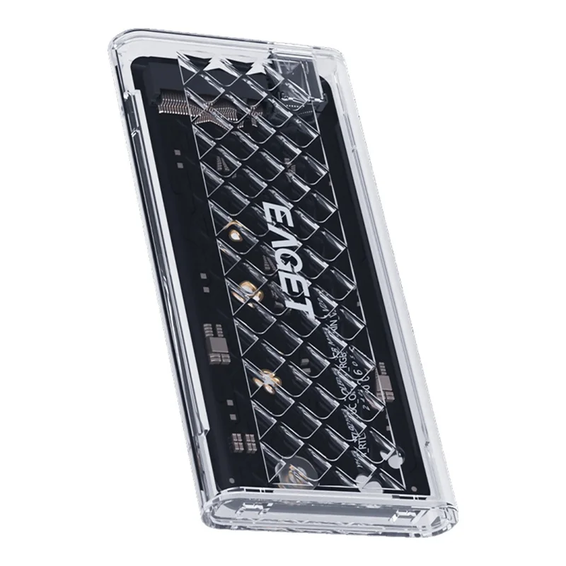 EAGET SE160D M.2 NVME SATA Enclosure Transparent USB 3.2 10Gbps Dual Protocol SSD Hard Drive Case for 2230  /  2242  /  2260  /  2280