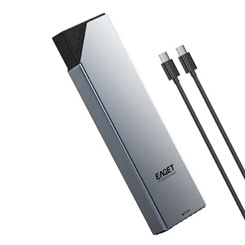 EAGET SE630D Caixa para SSD M.2 NVMe SATA com Duplo Protocolo, Suporte até 8TB, 10Gbps, Tipo-C, Caixa Externa para SSD