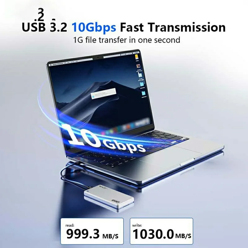 EAGET SE810N M.2 NVMe SSD Enclosure Aluminum Alloy 10Gbps USB-C External SSD Case Support 8TB Max