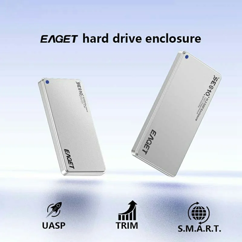 EAGET SE810N M.2 NVMe SSD Enclosure Aluminum Alloy 10Gbps USB-C External SSD Case Support 8TB Max