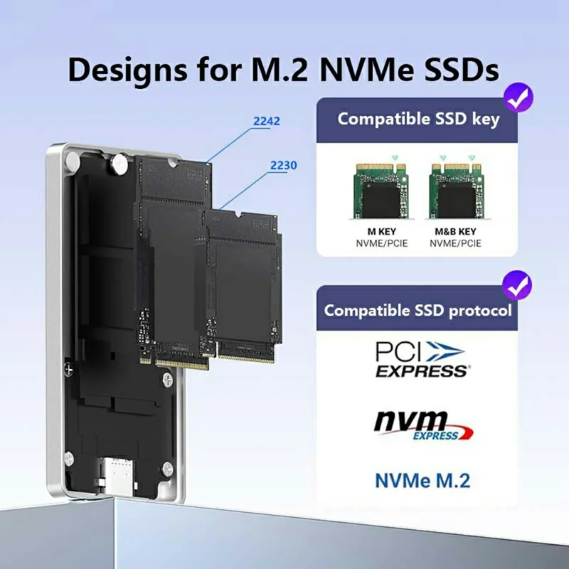 EAGET SE810N M.2 NVMe SSD Enclosure Aluminum Alloy 10Gbps USB-C External SSD Case Support 8TB Max