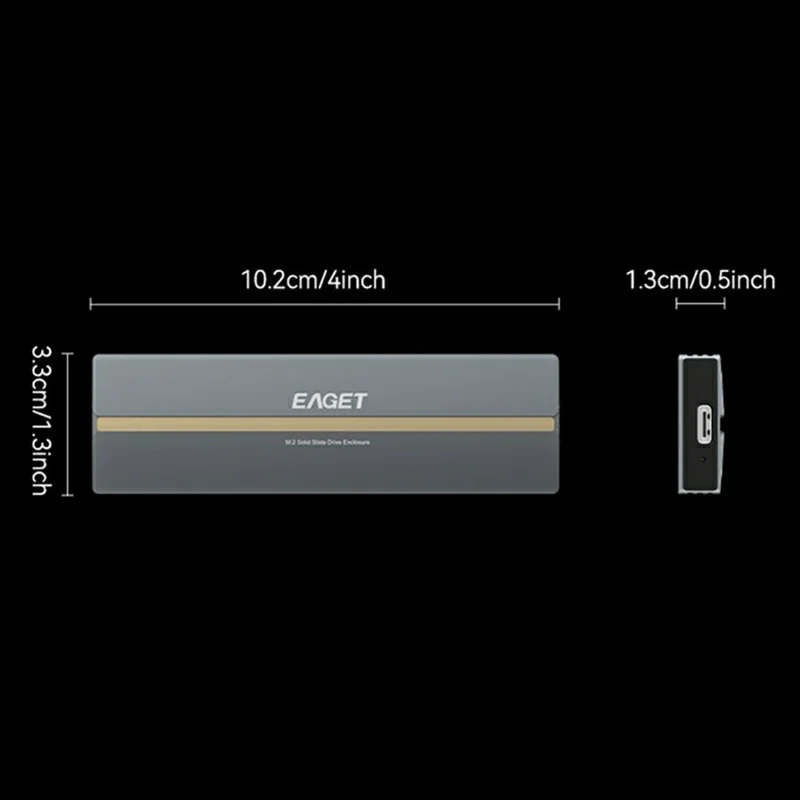 EAGET SE2100 Caixa Externa M.2 NVMe SSD 20Gbps USB 3.2 Gen2X2 Tipo-C em Liga de Alumínio
