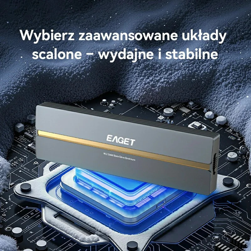 EAGET SE2100 Caixa Externa M.2 NVMe SSD 20Gbps USB 3.2 Gen2X2 Tipo-C em Liga de Alumínio