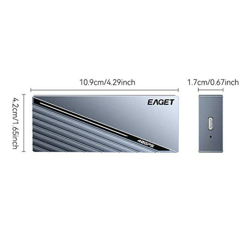 EAGET SE4100 40Gbps USB 4.0 M.2 NVMe SSD Enclosure for 2230 / 2242 / 2260 / 2280 SSD Up to 8TB