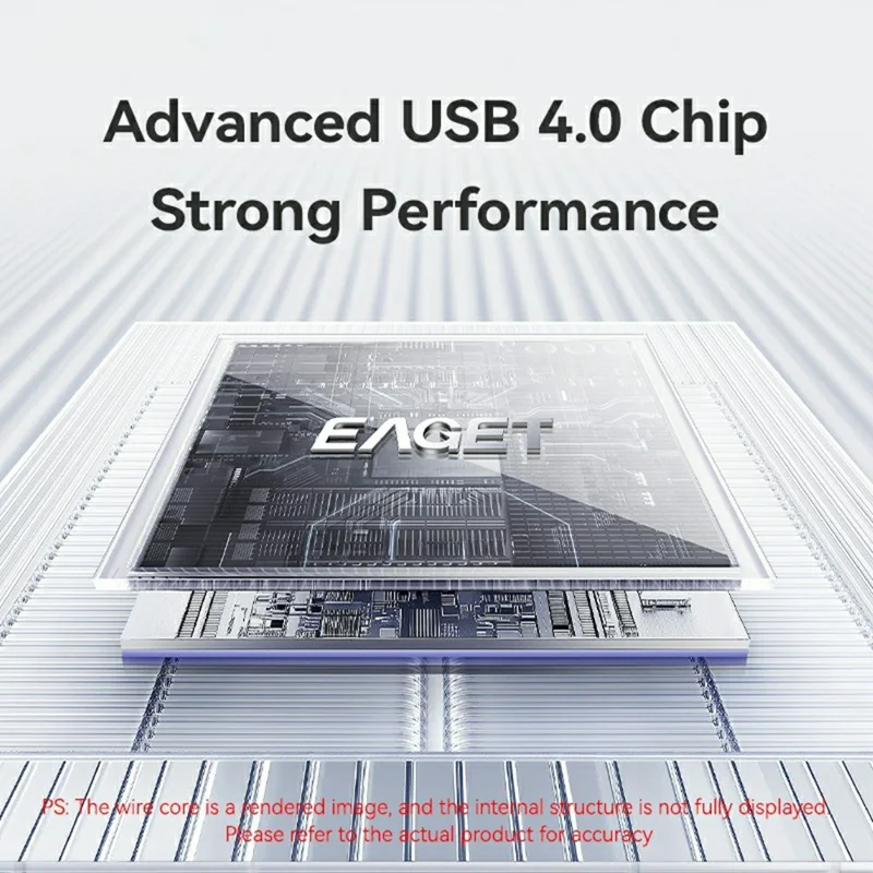 EAGET SE4100 40Gbps USB 4.0 M.2 NVMe SSD Enclosure for 2230 / 2242 / 2260 / 2280 SSD Up to 8TB