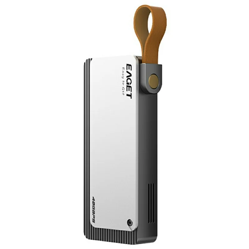 EAGET TSE4500 40 Gbps Caixa para SSD M.2 NVMe USB 4.0, Suporte Thunderbolt 4, Caixa para Disco Rígido até 8 TB, para Edição de Vídeo e Jogos - Cinza Prateado