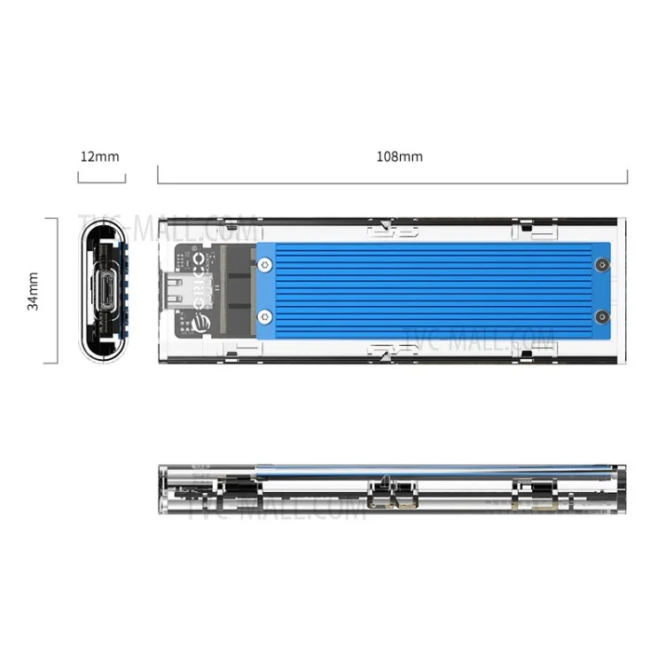 ORICO TCM2M-C3 Caja de Enclosure SSD M.2 de Doble Protocolo 10Gbps 