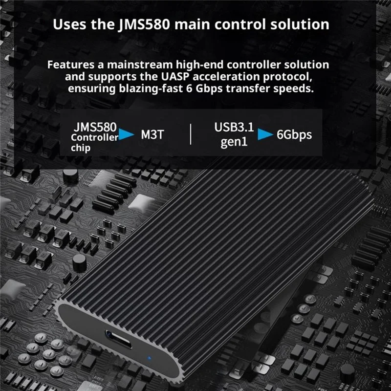 BLUEENDLESS MSATA SSD Enclosure Type-C USB3.1 Gen1 Aluminum Alloy Heat Dissipation External Reader for Laptop Old SSD - Black