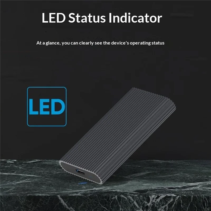 BLUEENDLESS MSATA SSD Enclosure Type-C USB3.1 Gen1 Aluminum Alloy Heat Dissipation External Reader for Laptop Old SSD - Black