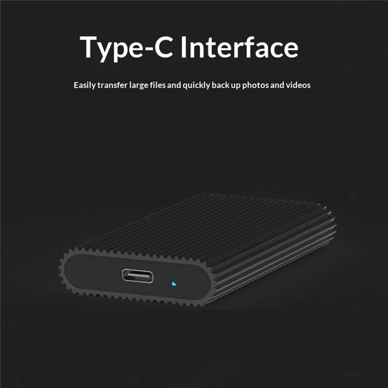 BLUEENDLESS MSATA SSD Enclosure Type-C USB3.1 Gen1 Aluminum Alloy Heat Dissipation External Reader for Laptop Old SSD - Black