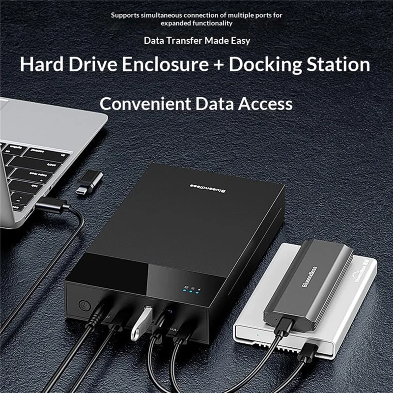 BLUEENDLESS MR35T HUB Desktop 3.5 Inch Hard Drive Enclosure 20TB Large Capacity External Powered Storage Expansion Hub - Black