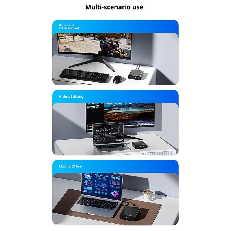 BLUEENDLESS DB2804U4 4-Bay M.2 NVMe SSD Enclosure USB4 40Gbps 32TB Capacity Aluminum RAID Support - Black